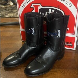 Justin Boots Black Leather Men's Boots